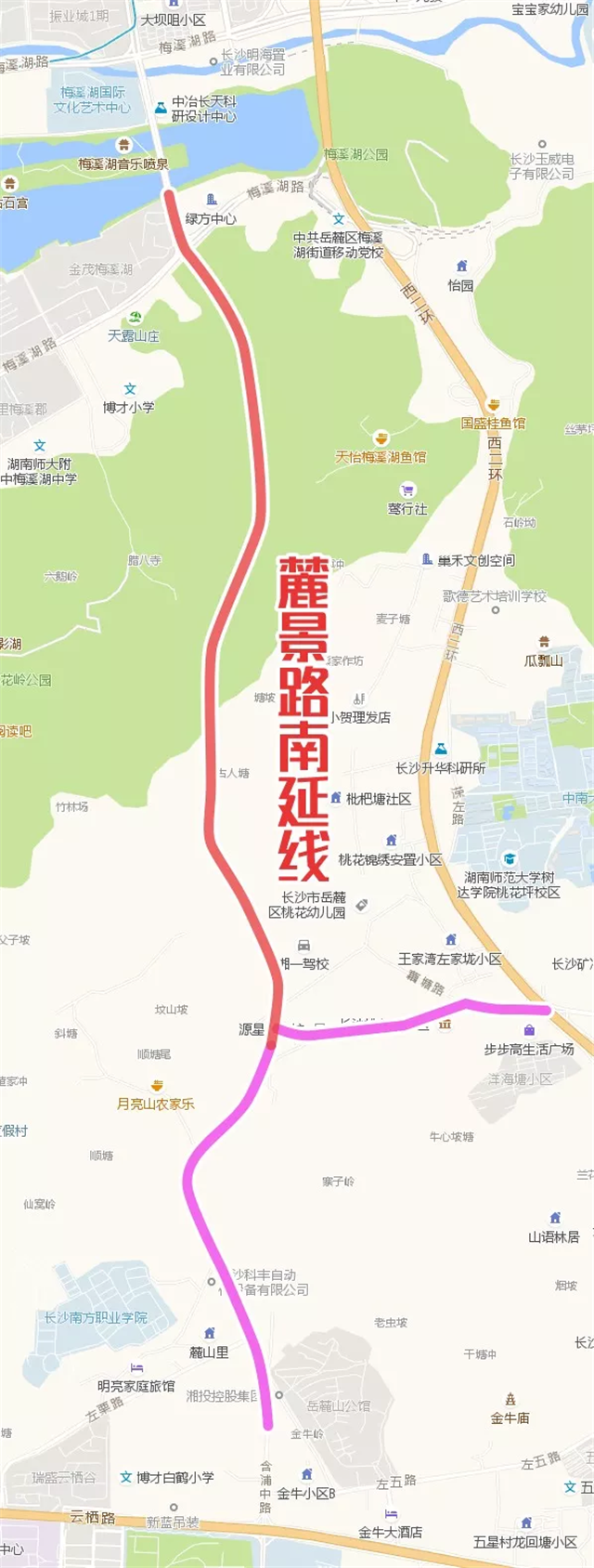 ▲ 麓景路南延線線路示意圖