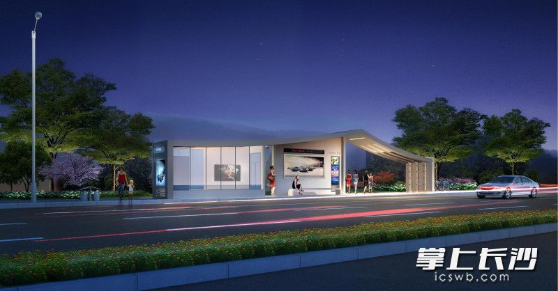 桃花嶺公園站采用傳統(tǒng)建筑設(shè)計手法的人字坡頂,。圖為車站效果圖。