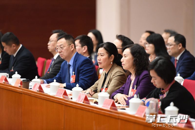 會上,，代表們認真聆聽發(fā)言。  均為長沙晚報全媒體記者郭雨滴攝