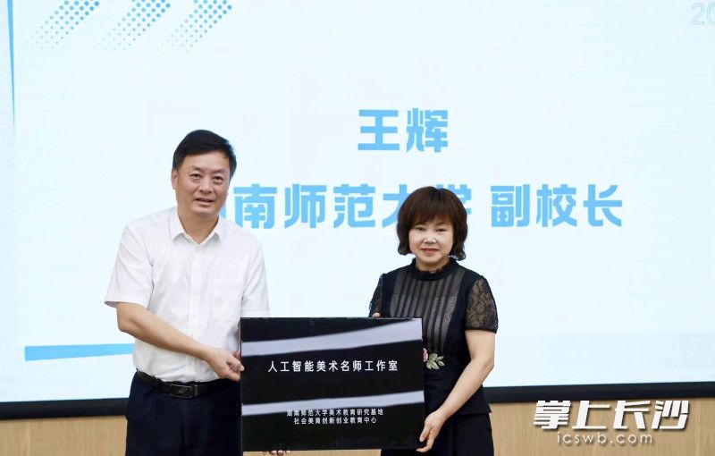 湖南師范大學(xué)大學(xué)副校長(zhǎng)王輝為張?jiān)兠麕煿ぷ魇沂谂?。均為受訪者供圖