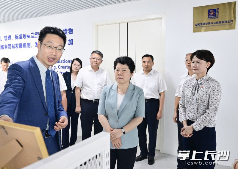 吳桂英調(diào)研中國(guó)（湖南）自由貿(mào)易試驗(yàn)區(qū)標(biāo)準(zhǔn)合作創(chuàng)新中心。