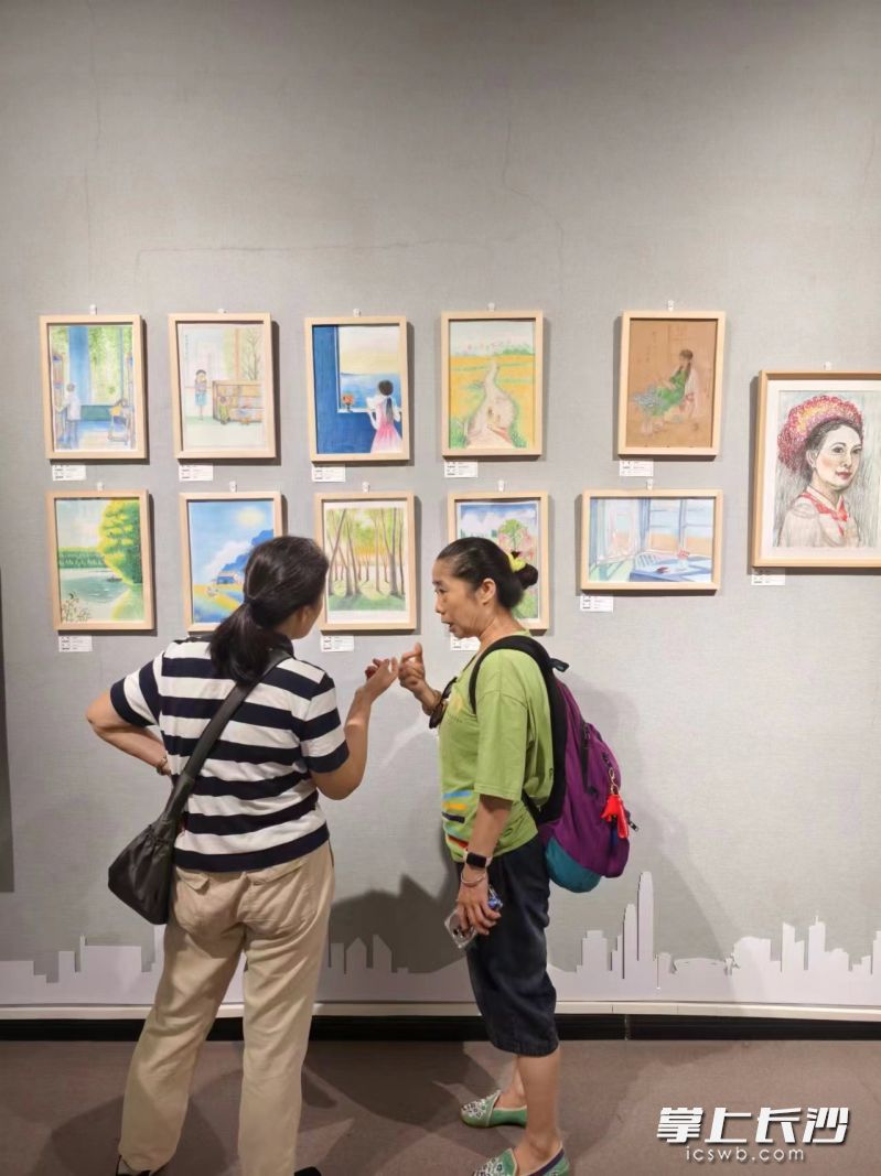 觀眾交流觀展心得,。均為長沙晚報全媒體記者 寧莎鷗 攝