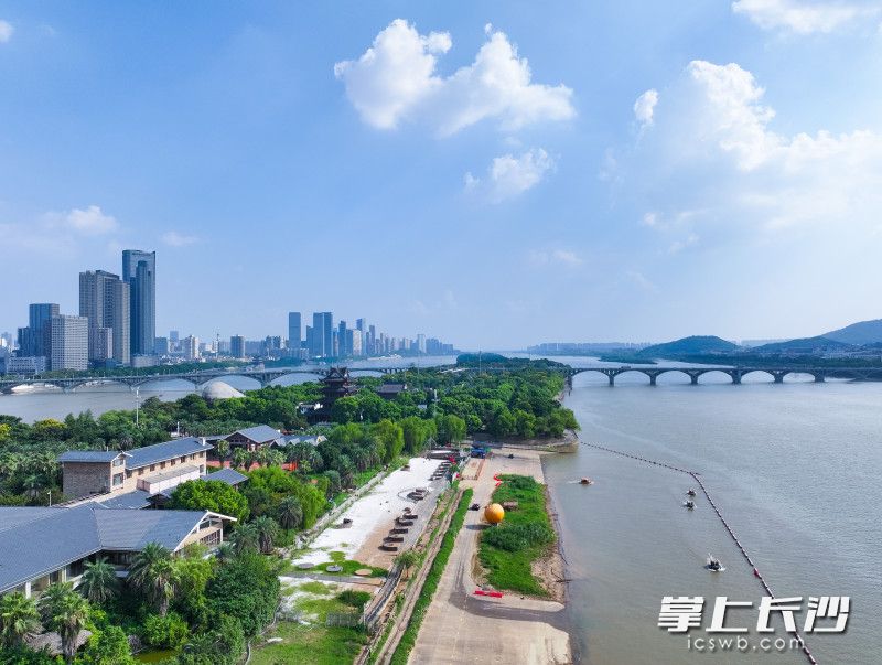 橘子洲沙灘公園,，游客們正在體驗(yàn)駕乘水陸兩棲車觀光,。均為長(zhǎng)沙晚報(bào)全媒體記者 鄒麟 周數(shù)邑 攝