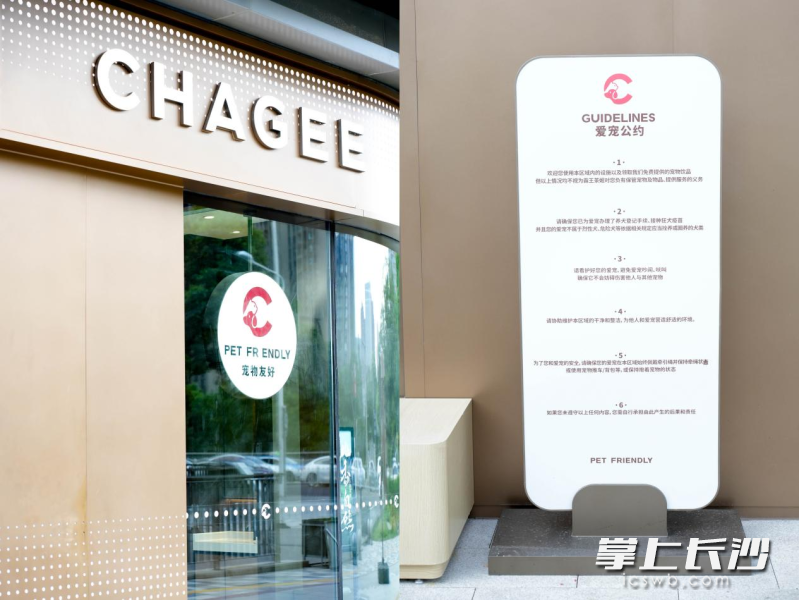 霸王茶姬寵物友好門(mén)店。長(zhǎng)沙晚報(bào)全媒體記者　周輝霞攝