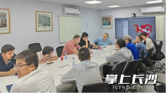 兩國(guó)技術(shù)人員進(jìn)行溝通。長(zhǎng)沙晚報(bào)通訊員 謝恒杲 供圖