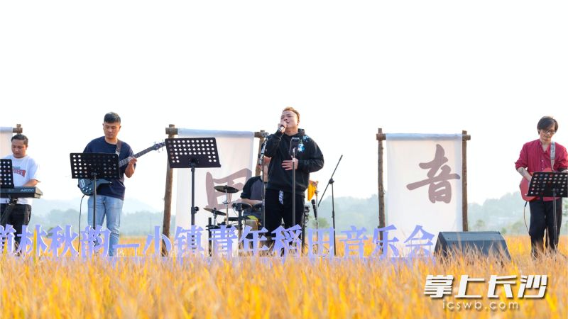 “道林秋韻-小鎮(zhèn)青年稻田音樂會”在千年古鎮(zhèn)寧鄉(xiāng)市道林鎮(zhèn)舉辦,，為八方來客帶來了一場集自然,、藝術(shù)、農(nóng)文旅于一體的鄉(xiāng)村嘉年華,。均為長沙晚報全媒體記者 張禹 通訊員 唐柏林 攝影報道