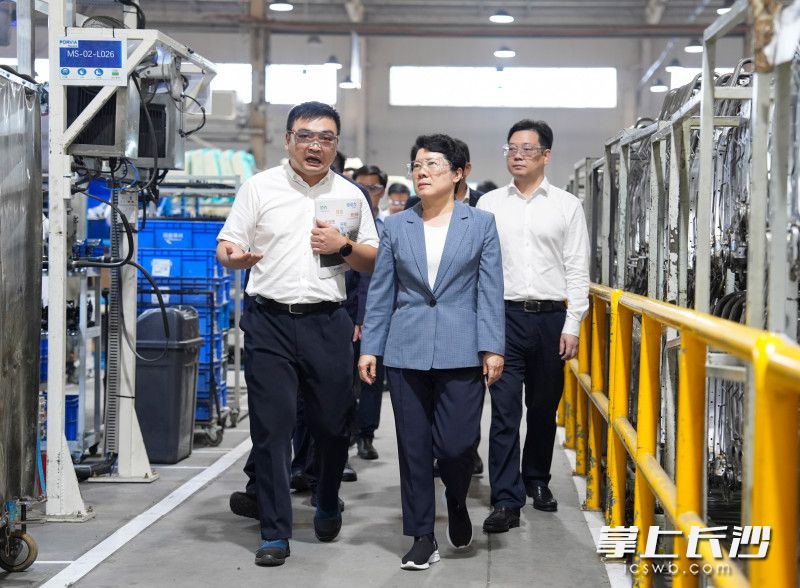 吳桂英在深圳佛吉亞汽車部件有限公司長沙分公司調(diào)研。