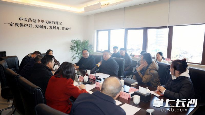 陳剛在銅官窯主持召開座談會。 長沙晚報全媒體記者 盛磊 攝
