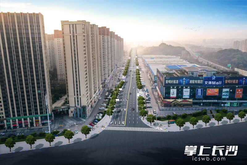 黃谷路（天心區(qū)邊界—匯金路）拓寬工程效果圖。