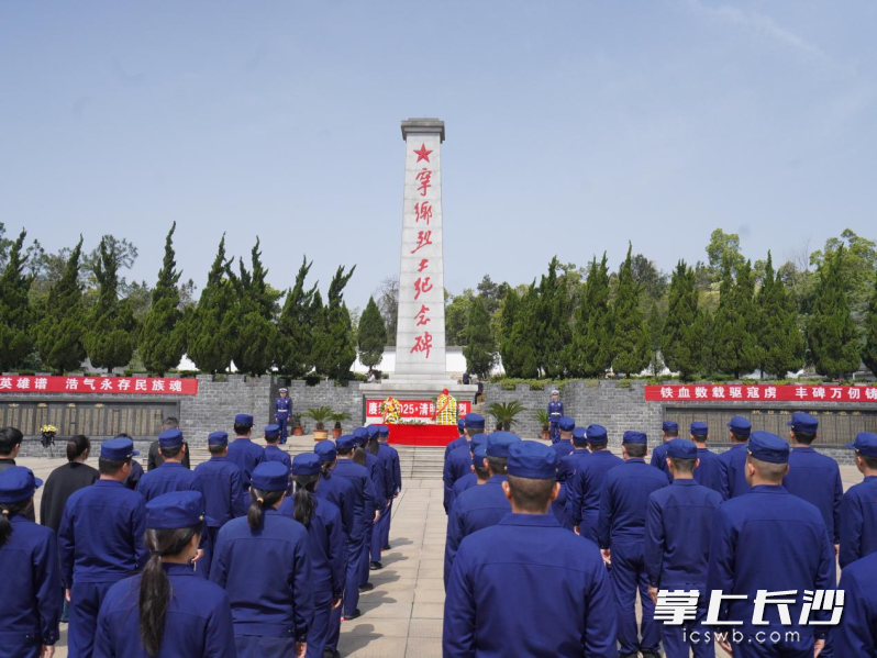 圖為祭掃英烈的場景,。長沙晚報通訊員 劉宇翔 攝