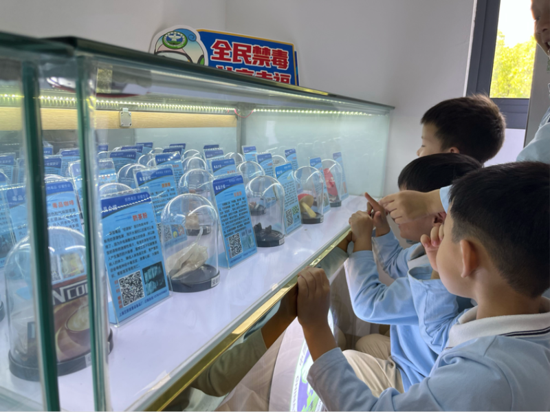 雅齊幼兒園小朋友走進(jìn)金盾社區(qū)禁毒教育基地,，開展禁毒教育活動(dòng)。通訊員供圖