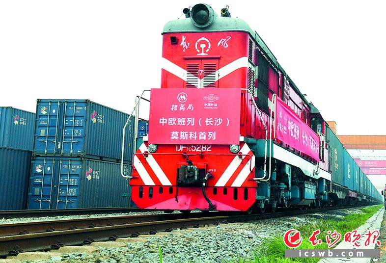 今年上半年,，中歐班列（長(zhǎng)沙）逆勢(shì)跑出加速度。王志偉攝 