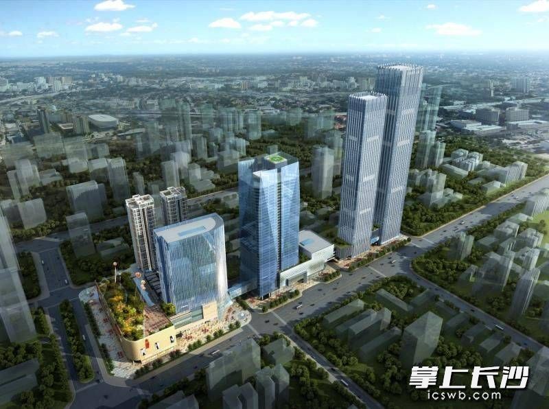 袁家?guī)X新商圈的鳥瞰效果圖。