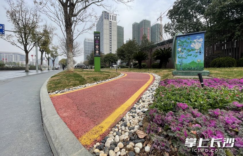在芙蓉南路與正塘坡路交匯處東北角,，一座嶄新的街角花園已經(jīng)落成。全媒體記者 唐朝昭 攝