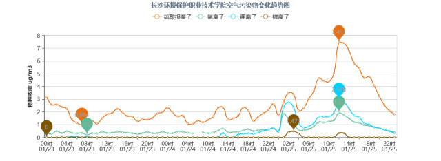 2020年除夕,、初一長(zhǎng)沙某組分站PM2.5部分組分濃度變化趨勢(shì)圖
