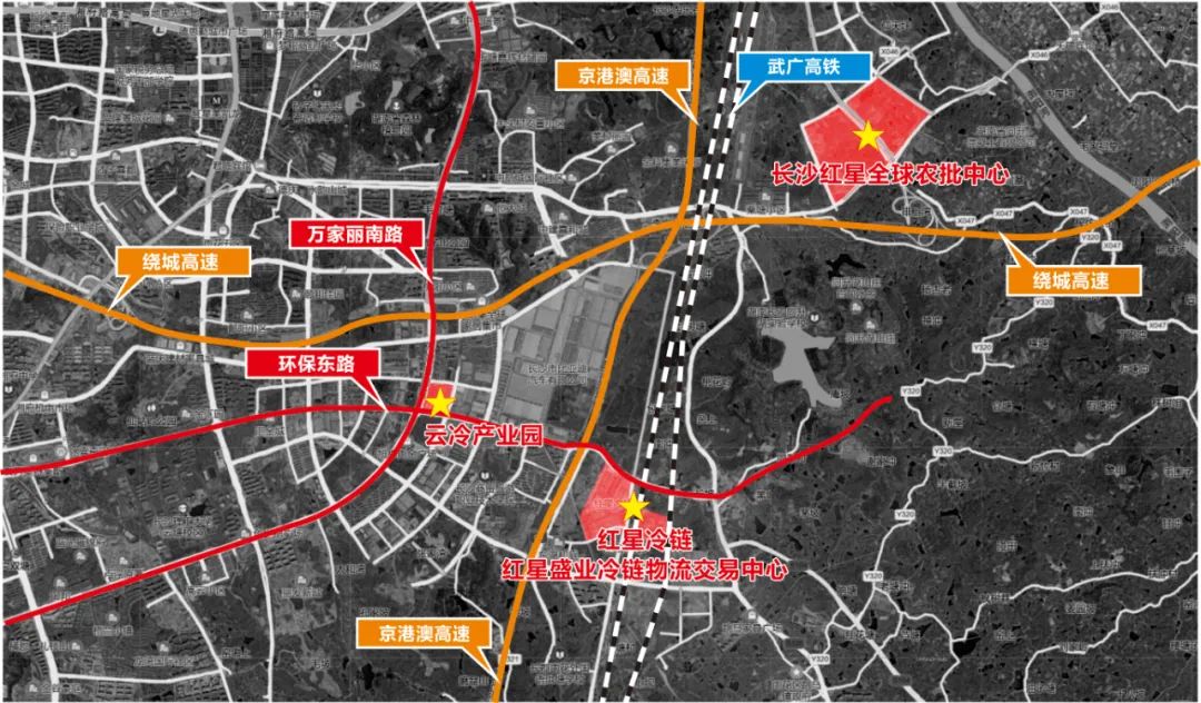 長沙國家骨干冷鏈物流基地布局示意圖