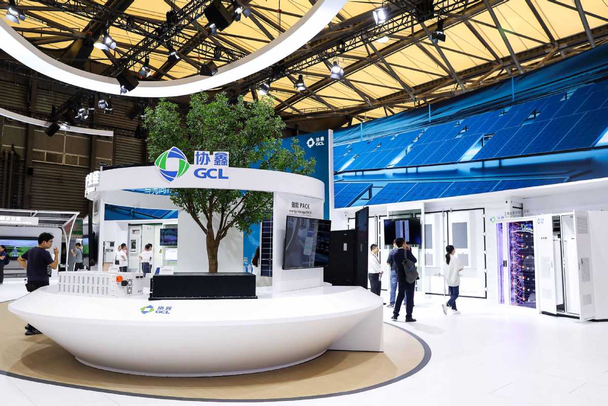 A view of the booth of GCL during an expo in Shanghai. [Photo provided to China Daily]